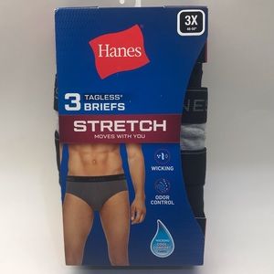 Hanes 3 Pack Tagless Briefs Size 3X